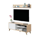 MUEBLE TV PUERTA Y ESTANTE 50x130x40 CM BLANCO ARTIK Y ROBLE
