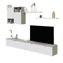 MUEBLE TV CON MÓDULO SUPERIOR Y ESTANTE 37x260x 40 CM ROBLE Y BLANCO ARTIK
