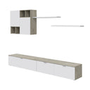 MUEBLE TV CON MÓDULO SUPERIOR Y ESTANTE 37x260x 40 CM ROBLE Y BLANCO ARTIK