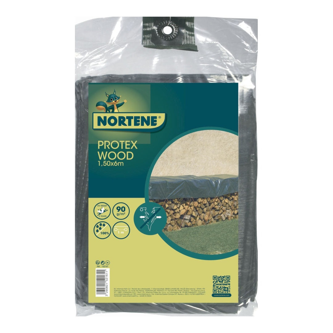 Toldo para leña 1,5x6 m verde nortene