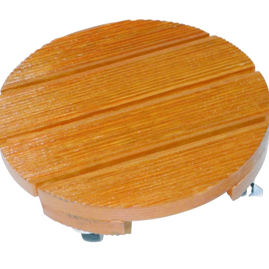 Soporte redondo con ruedas madera flora roll nortene