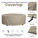 Funda protectora mesa redonda 125x125x70 cm nortene