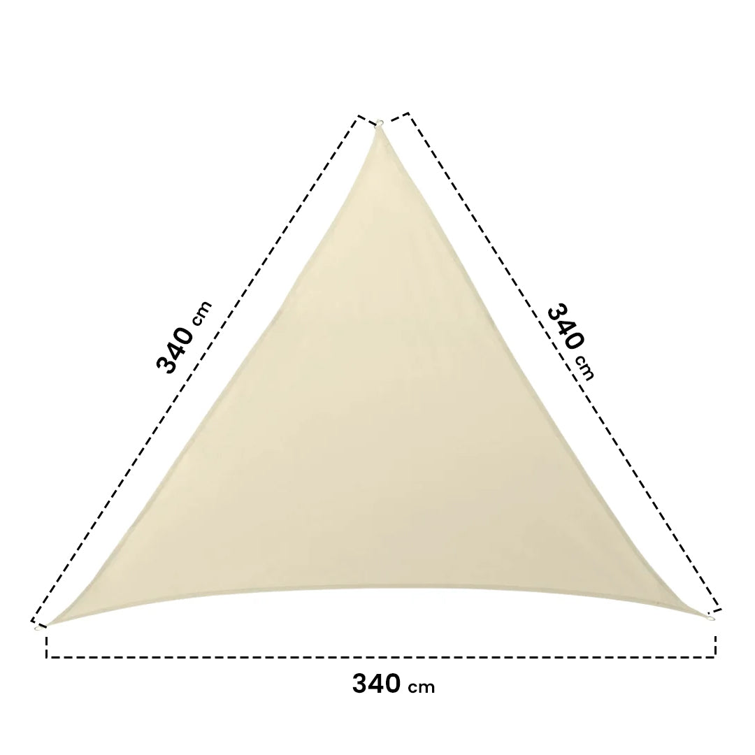 Vela de sombreo sunnet kit elastic triangular 340 x 340 cm nortene