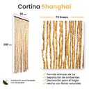 Tenda per porta Shanghai avorio, 72 linee, 90x200 cm, Nortene