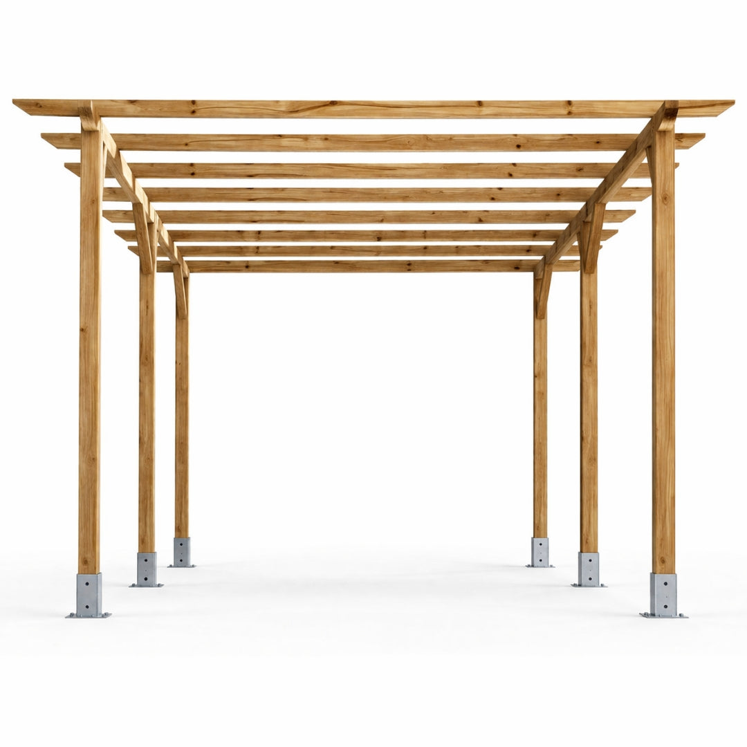 Kit de pergola en bois 4x3,6x2,4 m + poteaux 9x9 (nord)