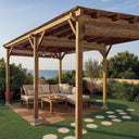 Kit pérgola madera 4x3.6x2.4 m + postes 12x12 nortene