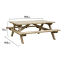 Tavolo da picnic Premium 180x160x72 cm