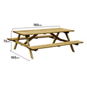 Tavolo da picnic superiore 180x160x71 cm nortene