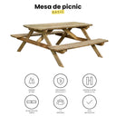 Tavolo da picnic in legno di pino 72x172x159 cm nortene