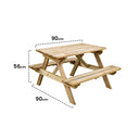 Tavolo da picnic per bambini 90x90x56 cm nortene