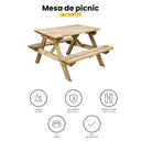 Tavolo da picnic per bambini 90x90x56 cm nortene