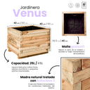Jardinera de madera cuadrada Venus Nortene