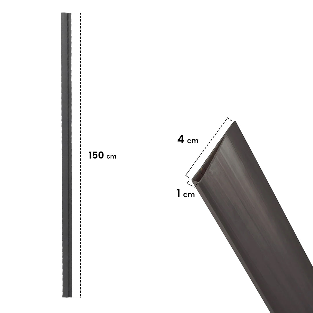 Profilé de finition et clôture en PVC anthracite de 1,5 m