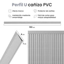 Profilé de finition ou barrière en PVC de 1,5 m de profondeur