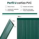 Profilé de finition en U, barrière en PVC de 1,5 m, vert