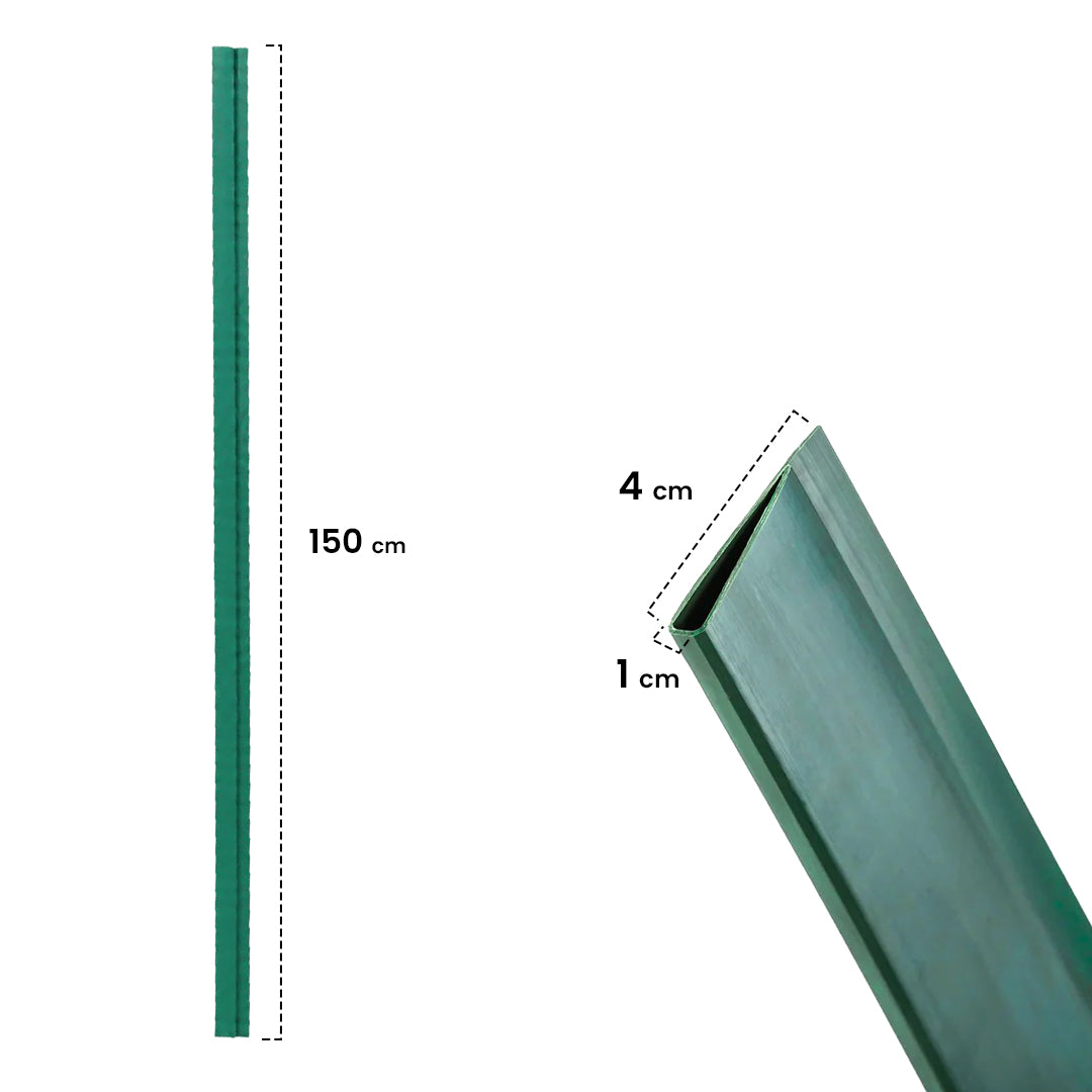 Profilé de finition en U, barrière en PVC de 1,5 m, vert