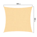 Toldo vela permeable cuadrada 3.6x3.6 m beige nortene