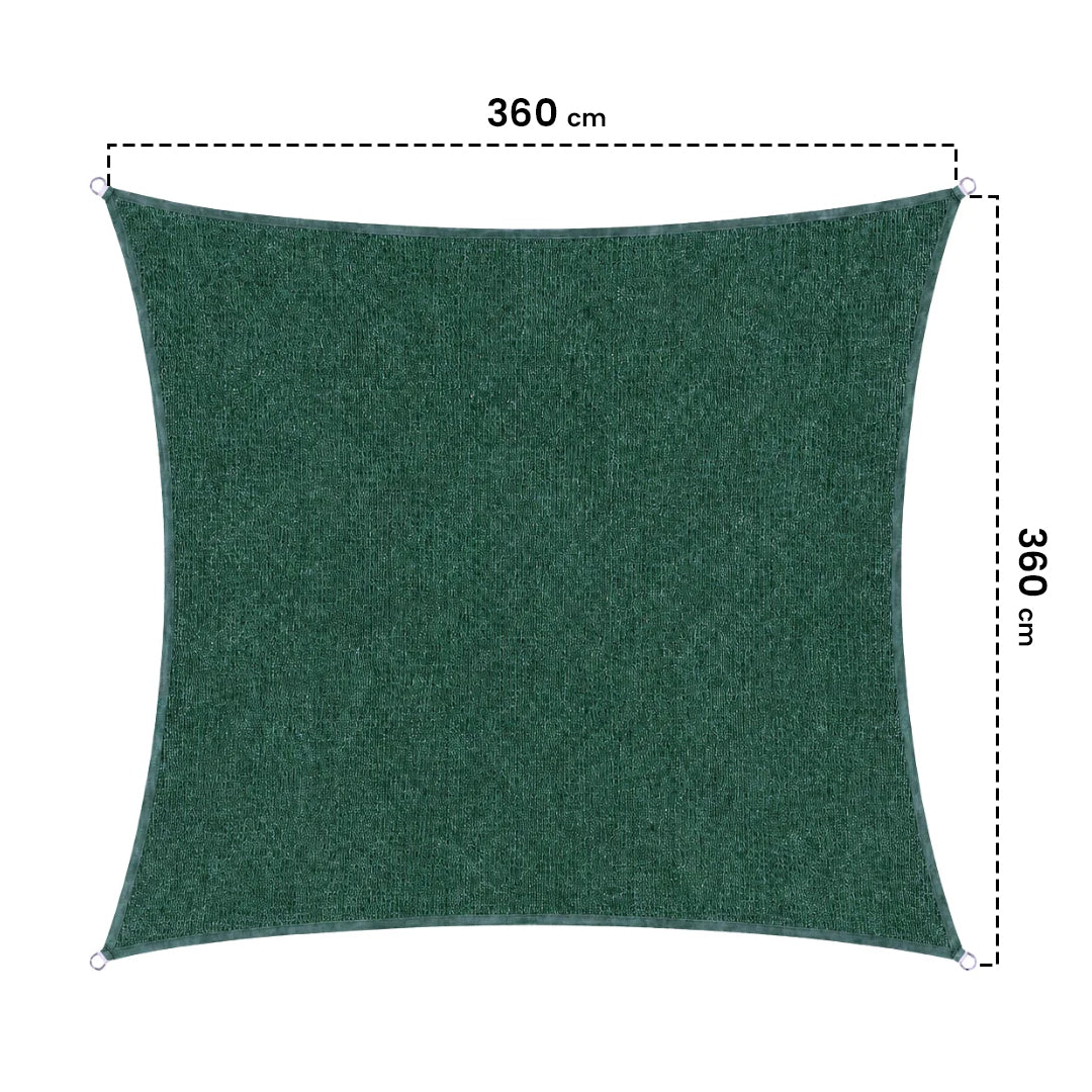 Permeable Square Sail Awning 3.6x3.6 m North Green