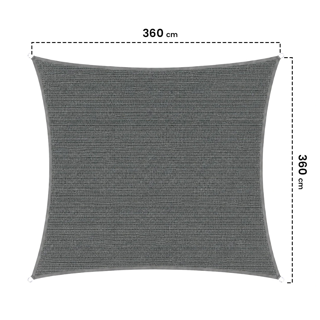 Permeable Square Sail Awning 3.6x3.6 m Grey Nortene