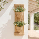 Fioriera verticale in sparto per 2 piante, 24x18x75 cm, d&l