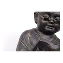 Buddha kyo 44 cm | estatua de meditación para jardín en acabado piedra y dorado | deco and lemon