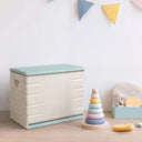 Baúl resina 1 estante beige menta 80x61x53 cm