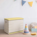 Baúl resina 1 estante beige mostaza 80x61x53 cm