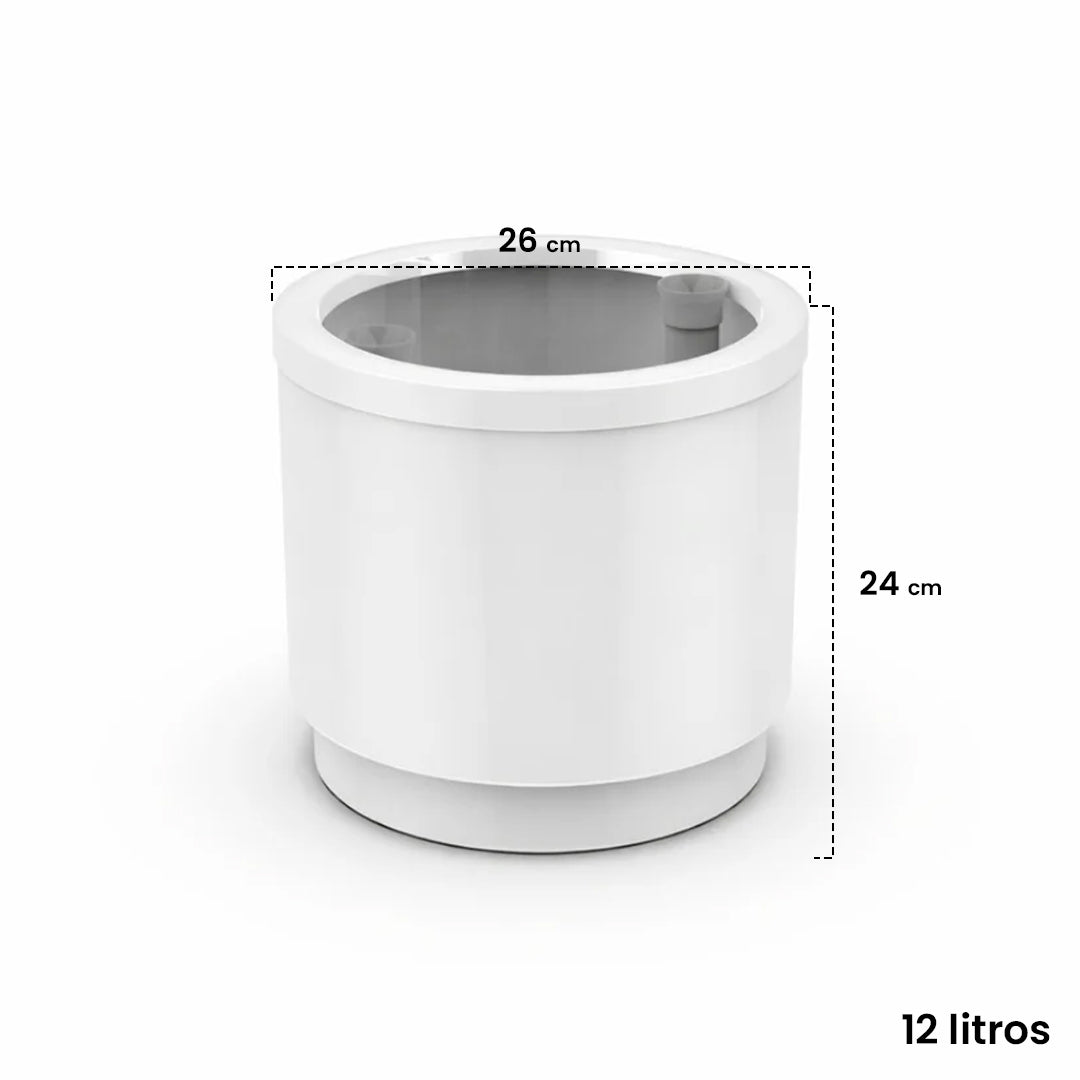 Hidrojardinera redonda blanco ø26 cm