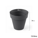 Maceta redonda TES antracita ø26 cm