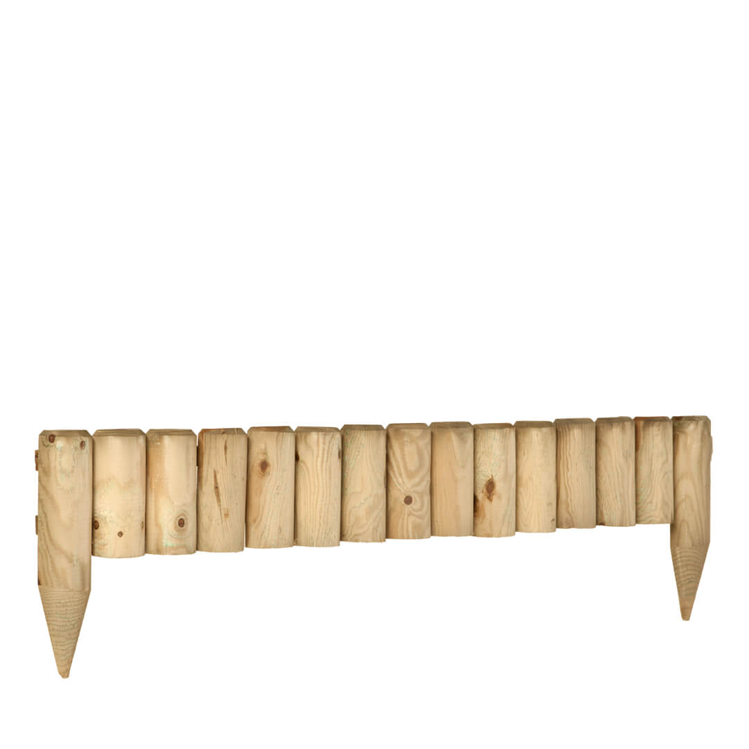 Bordo de madera fijo Geo Border Ø7 cm Nortene