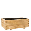 Jardinière rectangulaire en bois de pin 100x50x40 cm, résistante à l'humidité et idéale pour le jardin, la terrasse ou le balcon.