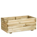 Jardinière en bois de pin 80x40x32 cm, résistante à l'humidité et parfaite pour décorer les jardins, terrasses ou balcons en Espagne.