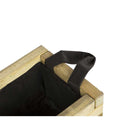 Jardinera rectangular de madera de pino 70x30x28 cm con malla geotextil extraíble, ideal para jardín, terraza o balcón, resistente y lista para usar.
