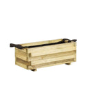 Jardinera rectangular Windowbox de madera de pino 90x40x33 cm, ideal para jardín, terraza o balcón, resistente y lista para usar.