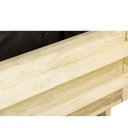 Jardinera rectangular de madera de pino 70x30x28 cm con malla geotextil extraíble, ideal para jardín, terraza o balcón, resistente y lista para usar.