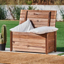 Baúl TRUNKBOX de madera tratada para jardín, resistente a la humedad y rayos solares, medidas 100x50x60 cm.
