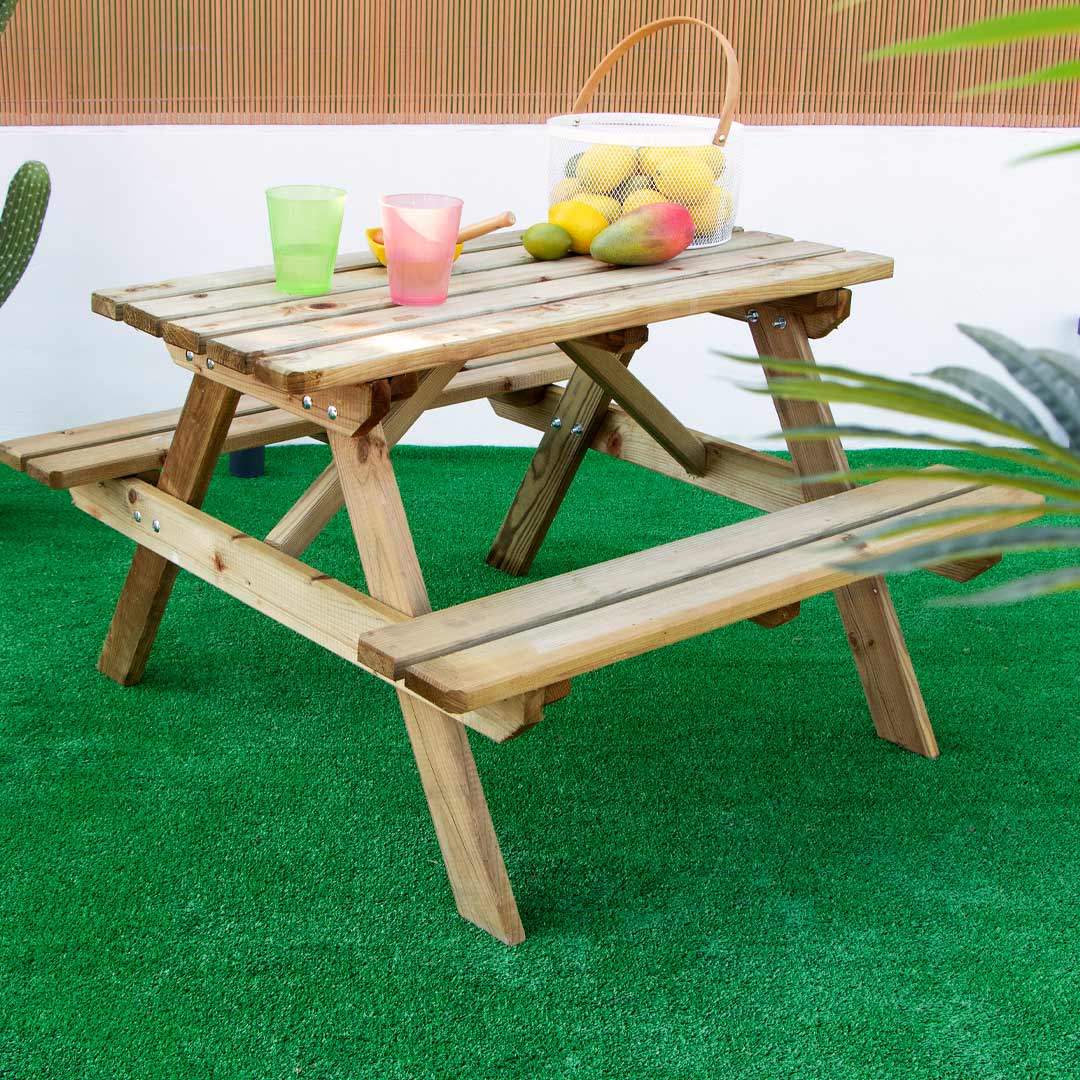 Mesa picnic infantil 90x90x56 cm nortene