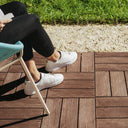 Pack 9 Baldosas Ecológicas ClickFloor Madera 30x30 cm, fáciles de instalar, resistentes al sol y a la lluvia, con sistema de unión por click.