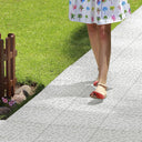 Pack 9 Baldosas Ecológicas ClickFloor Piedra Blanco 30x30 cm, instalación fácil, resistentes a UV y agentes climatológicos, sistema de unión por click.