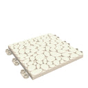 Pack 9 Baldosas Ecológicas ClickFloor Piedra Blanco 30x30 cm, instalación fácil, resistentes a UV y agentes climatológicos, sistema de unión por click.