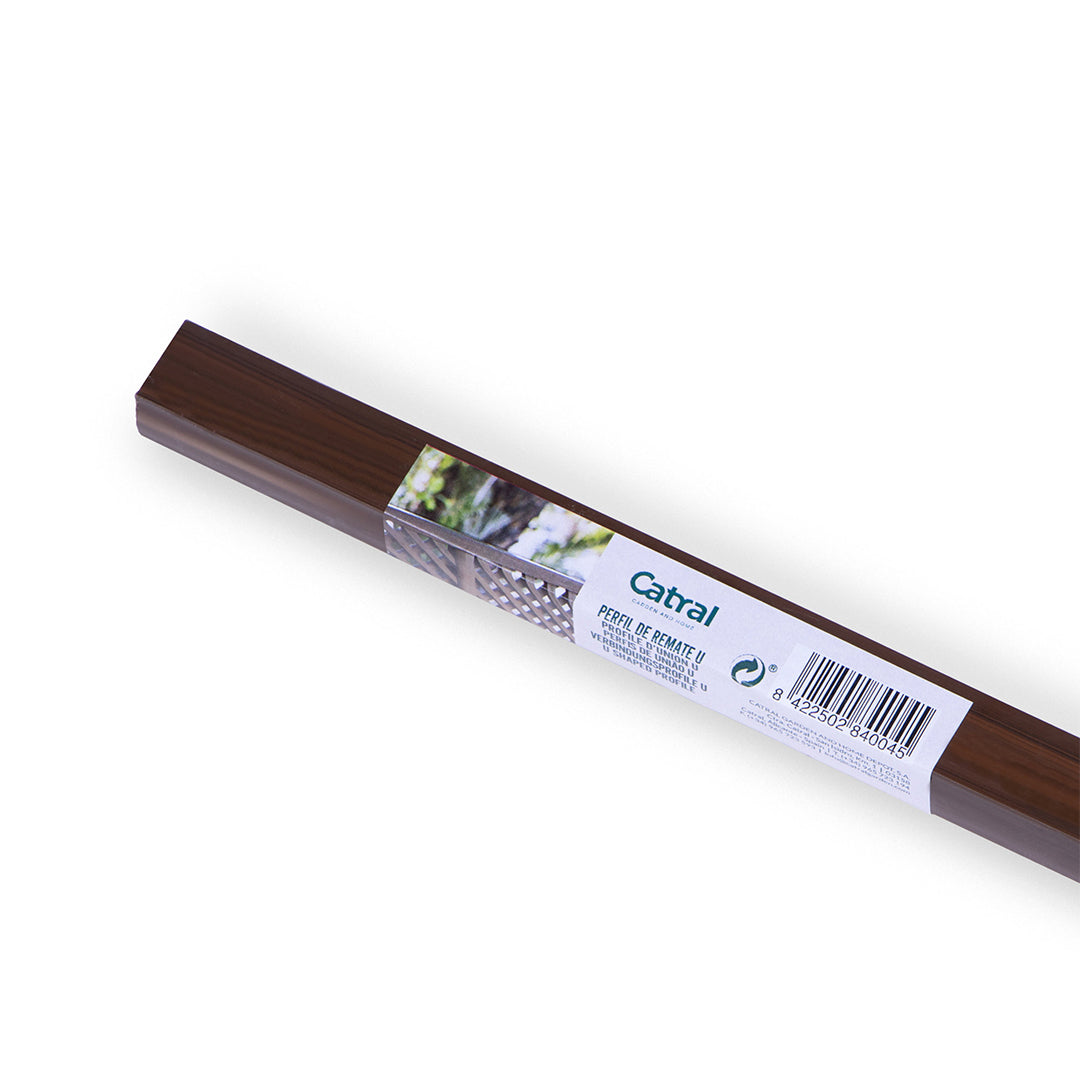 PERFIL REMATE PLASTICO U 2.12 M. MARRON