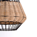 SHARPEY MÉTALLIQUE ET ROTIN NOIR SUSPENDU 31X20 CM