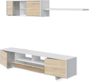 Mueble salón varys 200x46x41 cm blanco brillo/roble canadian