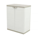 Armario media altura 2 estantes beige 70x41x88 cm