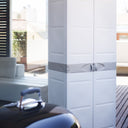 BEIGE WARDROBE WITH DIVIDER, 4 SHELVES, 70x41x176 CM