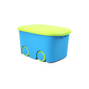 Baul resina azul y verde pistacho con ruedas