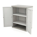 Armario media altura 2 estantes beige 70x41x88 cm