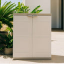 Armario media altura 2 estantes beige 70x41x88 cm