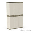 Armario escobero 3 puertas 105x41x176 cm beige