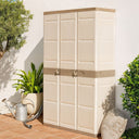 Armario escobero 3 puertas 105x41x176 cm beige